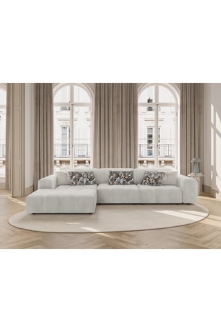 Canapé d'Angle gauche Luc - Beige - 4 places - En tissu structurel