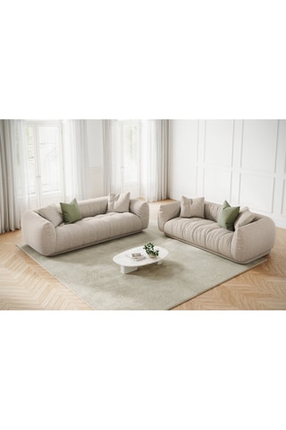 Canapé Julia - Beige - 2 places - En tissu structurel