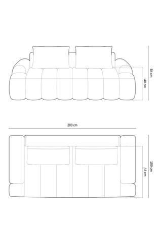 Canapé Simona - Beige - 3 places - En polyester
