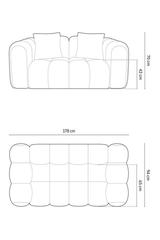 Canapé Elise - Beige - 2 places - En tissu chenille