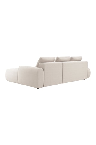 Canapé d'angle droit convertible Simona - Beige - 4 places - En polyester