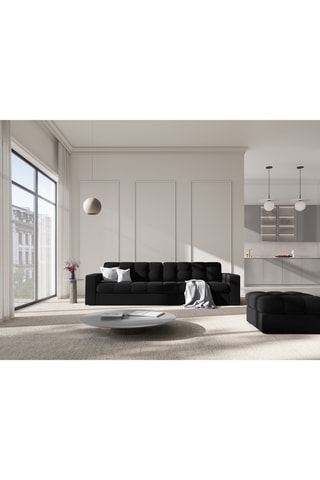 Pouf Yohan - Gris - En tissu velours