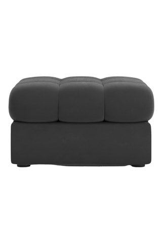 Pouf Yohan - Gris - En tissu velours