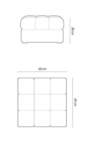 Pouf Yohan - Gris - En tissu velours