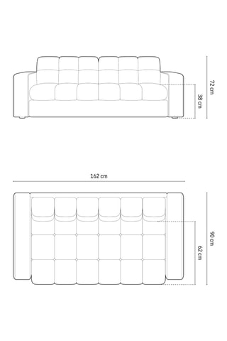 Canapé Yohan - Noir - 2 places - En tissu structuré