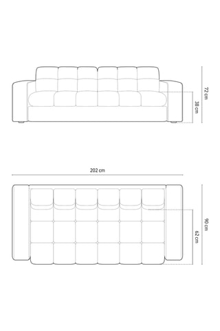 Canapé Yohan - Gris clair - 3 places - En tissu structuré