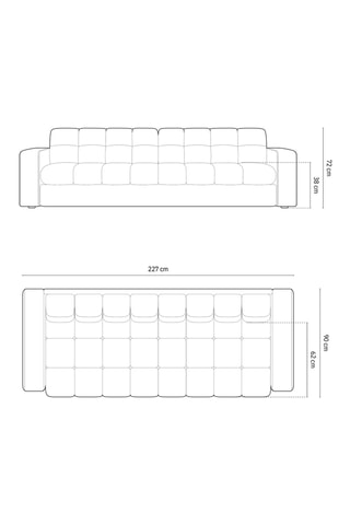 Canapé Yohan - Beige - 4 places - En tissu structuré
