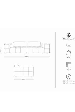 Canapé Luc - Beige - 3 places - En tissu structuré