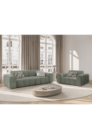 Canapé Luc - Vert - 3 places - En tissu structuré