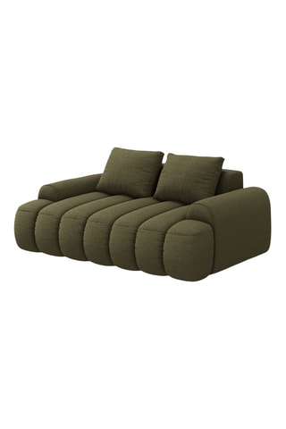 Canapé Simona - Vert olive - 2 places - En tissu structuré