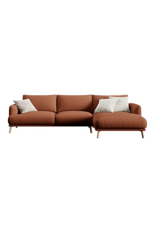 Canapé d'angle droit Margot - Brique - 4 places - En tissu structuré