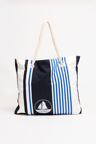 Sac shopping - Bleu marine et blanc