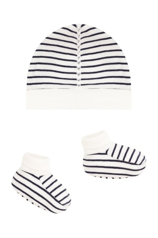 Bonnet et chaussons - Noir et blanc