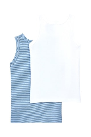 2 débardeurs - Ciel et blanc