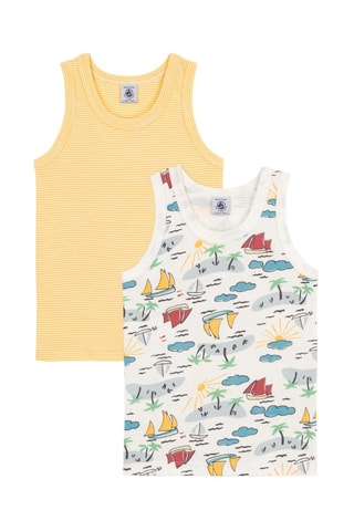 2 débardeurs - Jaune et blanc
