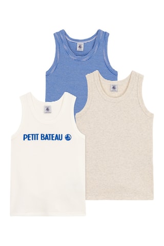 3 débardeurs - Blanc et beige chiné
