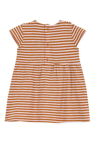 Robe à manches courtes. Orange et blanc