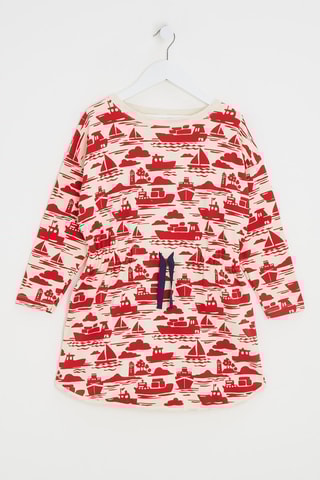 Robe - Beige et rouge