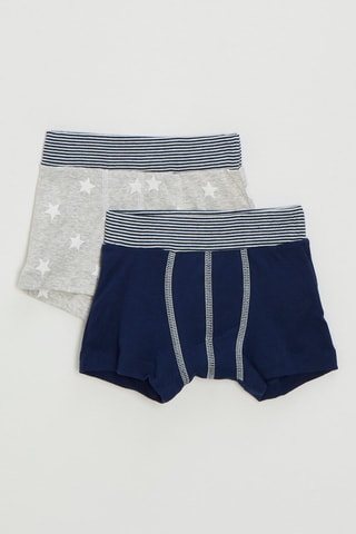 2 boxers - Bleu marine et gris chiné