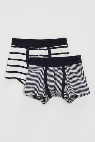 2 boxers - Blanc et bleu nuit