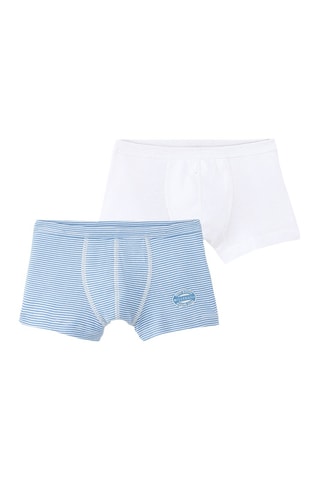 2 boxers - Bleu clair et blanc