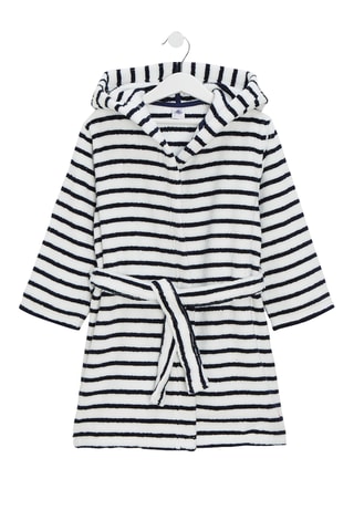 Peignoir à capuche - Blanc et noir