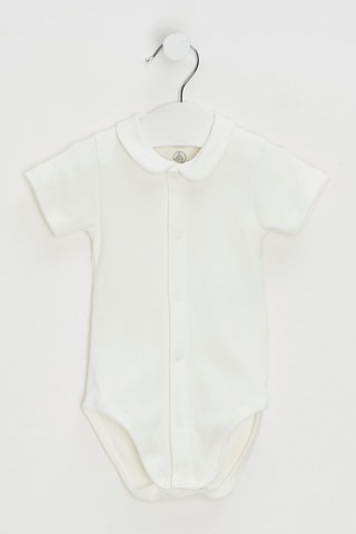 Body et salopette - Blanc et marron clair