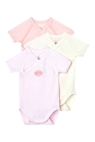 3 bodys - Mauve, jaune et saumon