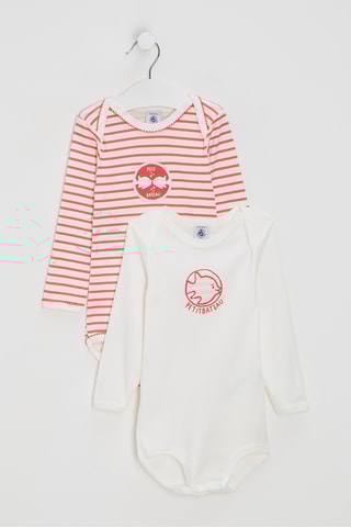 2 bodys - Blanc et orange