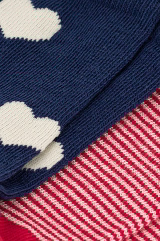 2 paires de chaussettes - Bleu marine et rouge