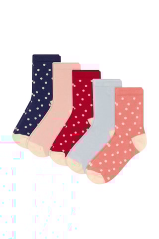 5 paires de chaussettes - Bleu marine et rose
