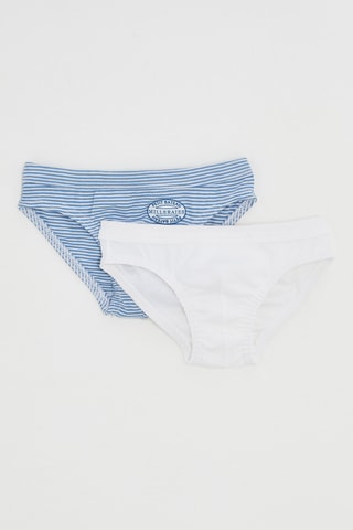 2 culottes - Bleu marine et blanc