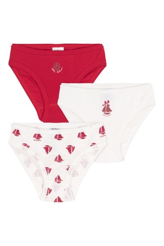 3 culottes - Rouge et blanc