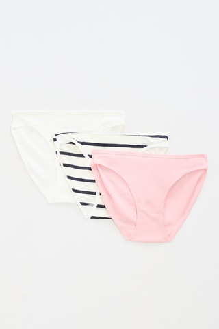 3 culottes - Blanc et rose