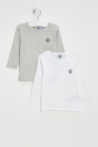 2 t-shirts - Gris chiné et blanc