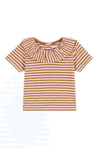 Blouse à manches courtes. Marron