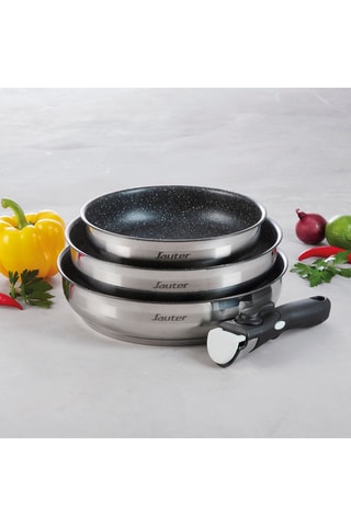 3 frigideiras em aço inoxidável 304