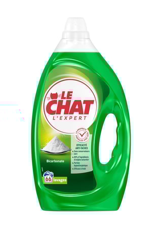 4 x Lessive L'Expert Bicarbonate Le Chat - 66 lavages - 2,97 l