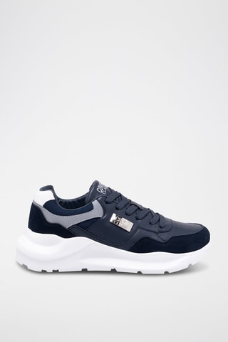 Baskets en nubuck - Bleu et gris