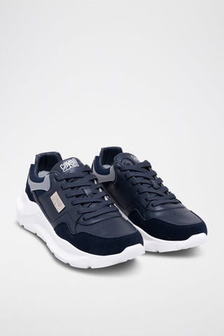 Baskets en nubuck - Bleu et gris