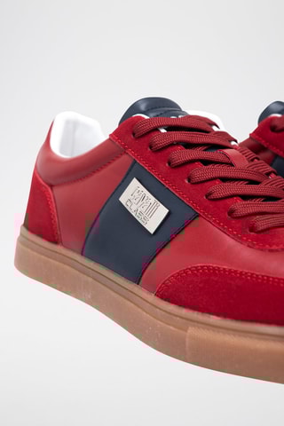Baskets en nubuck - Rouge et marine - Philippe Model