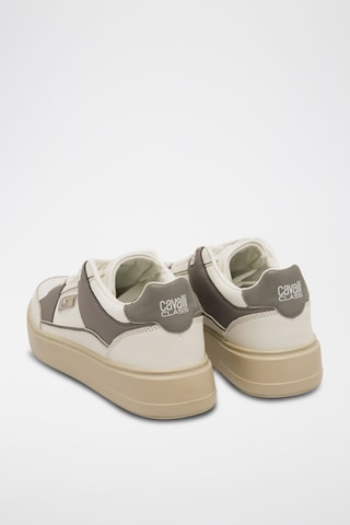 Baskets plateformes en cuir - Beige et taupe