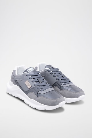 Baskets en nubuck - Gris et blanc