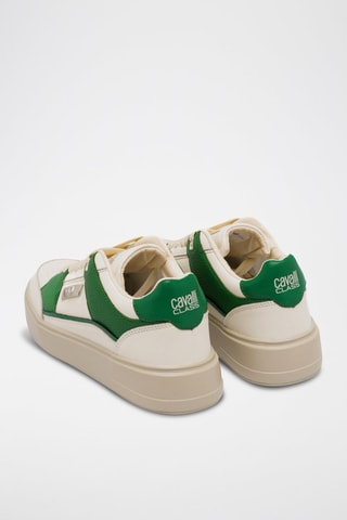 Baskets plateformes en cuir - Beige et vert