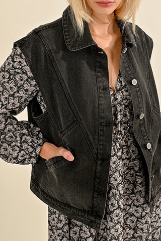 Gilet in jeans - Nero