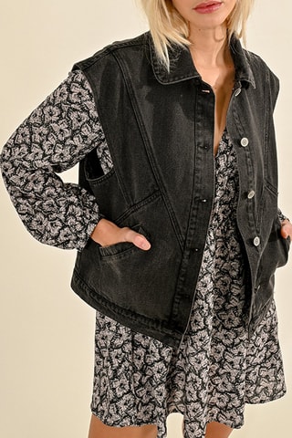 Gilet in jeans - Nero