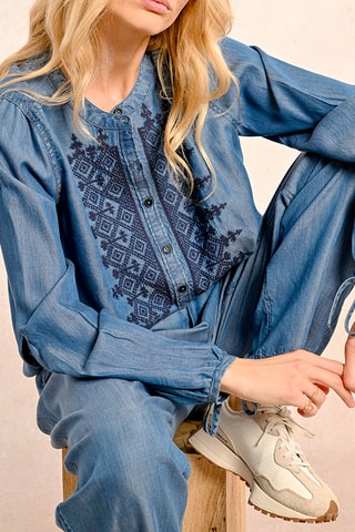Blouse en jean - Bleu - Molly Bracken