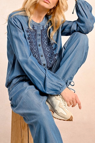 Blouse en jean - Bleu - Molly Bracken