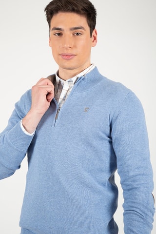 Pull clair chiné - Bleu