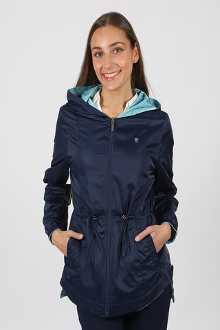 Manteau regular à capuche - Bleu marine